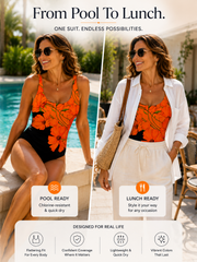 FLASH SALE - Vacation Square Collar One Piece | Free Delivery