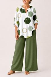 FLASH SALE - Printed Loose Top & Wide-Leg Pants Set | Free Delivery