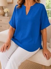 FLASH SALE – Effortless Draped V-Neck Blouse | Tracked Shipping