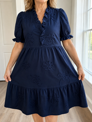 FLASH SALE - Floral Embroidered Effortless Dress | Tracked Shipping