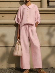 FLASH SALE - Peter Pan Collar 2-Piece Set | Free Delivery