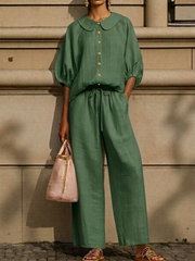 FLASH SALE - Peter Pan Collar 2-Piece Set | Free Delivery