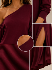 FLASH SALE - One-Shoulder Slit Maxi Dress | Free Delivery