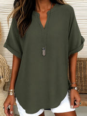 FLASH SALE – Effortless Draped V-Neck Blouse | Tracked Shipping
